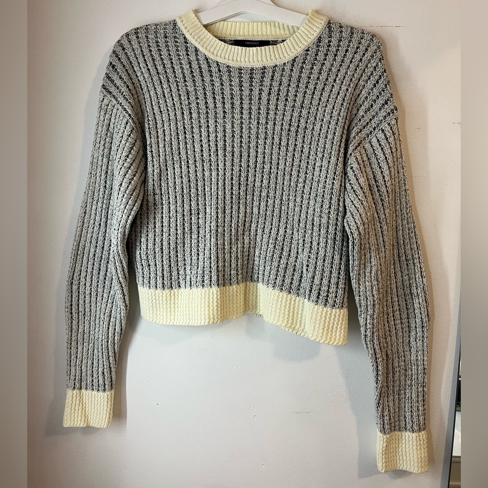 Forever 21 Pullover Sweater with faux suede elbow patches